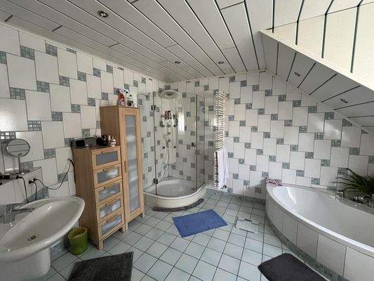 Badezimmer mit Wanne und Dusche