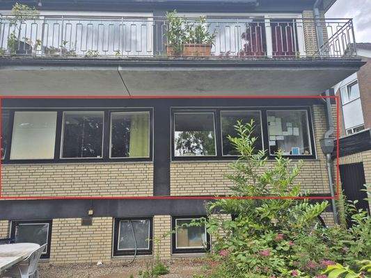 Haus Rückseite EG rot markiert