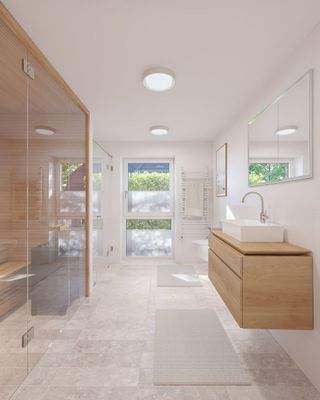Badezimmer mit eigener Sauna
