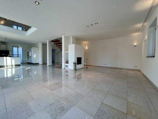 offener Kamin im Wohnbereich