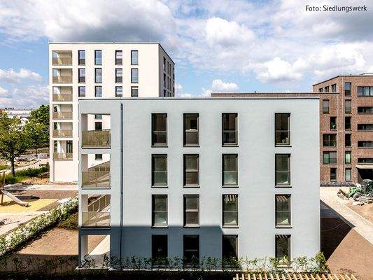 Baufortschritt Haus 4 + 6: Blick von Osten