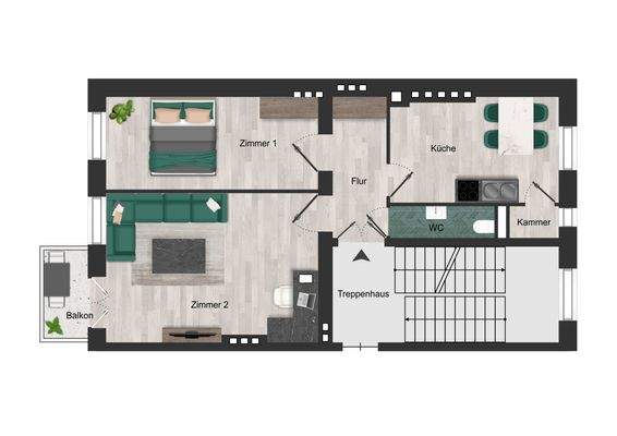 Grundriss 2 OG 6 Wohnung