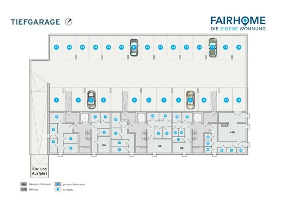 Tiefgaragenplan Haus 2