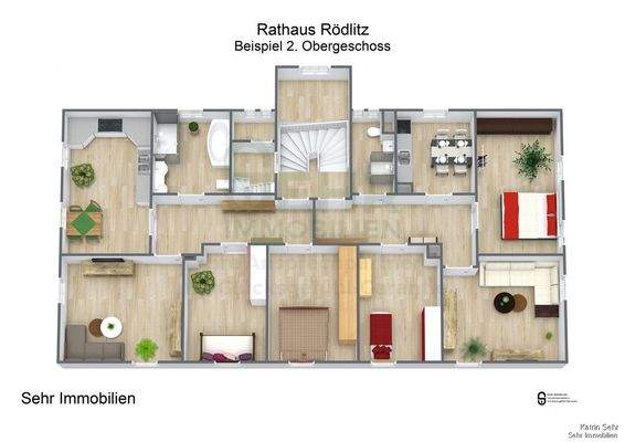 Beispiel 2. Obergeschoss - 3D