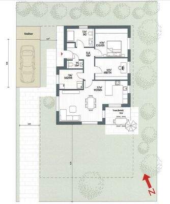 Grundriss, 3-Zimmer, ca. 85 m² (Variante C)