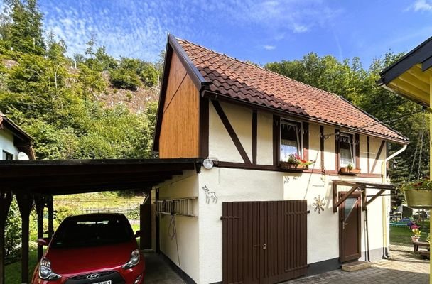 Hof mit Carport und Nebengelas