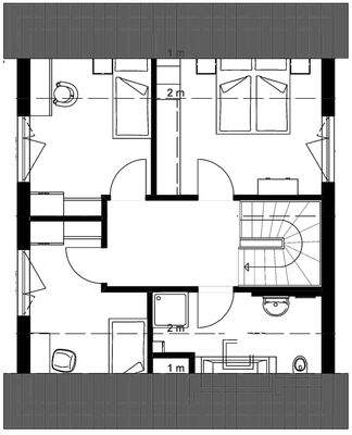 Dachgeschoss - Beispiel der Projizierung