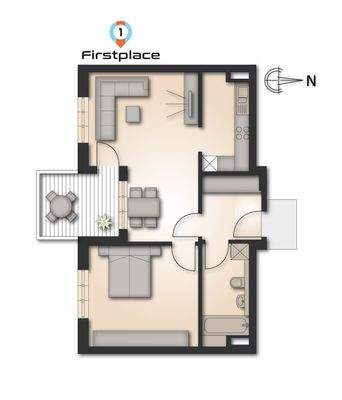 Grundriss möbliert