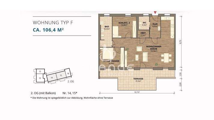 Grundriss Wohnung Typ F