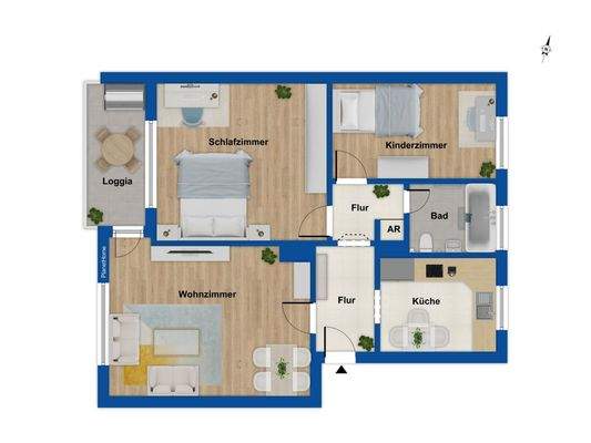 Grundriss Erdgeschosswohnung