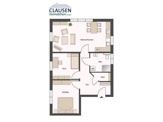 skizzierter Grundriss EG - Whg. 2