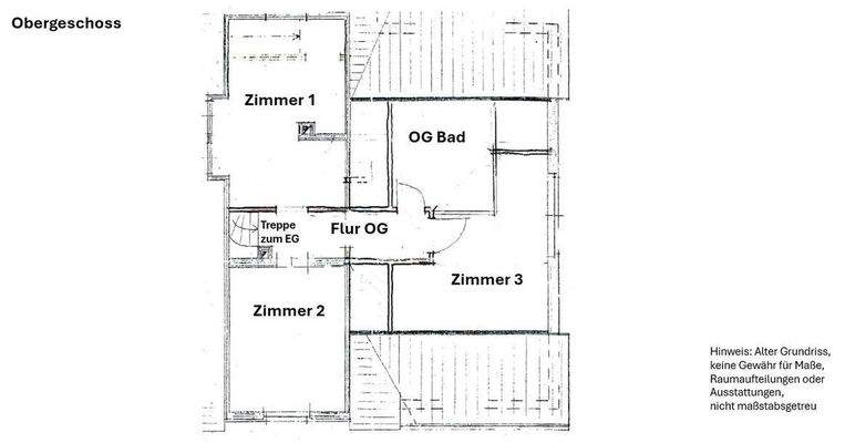 Grundriss OG, 3 Zimmer