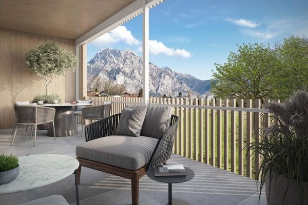 Loggia mit Blick auf den Traunstein Visualisierung