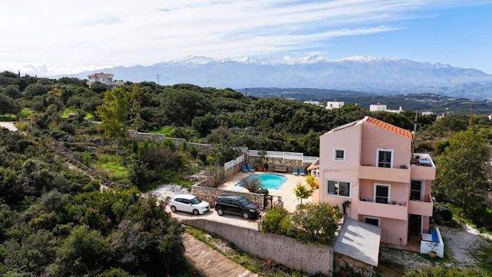 Kreta, Plaka bei Chania – Geräumige Villa mit Pool, Studio und Panoramablick aufs Meer