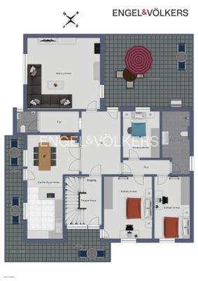 Grundriss Hauptwohnung im Obergeschoss