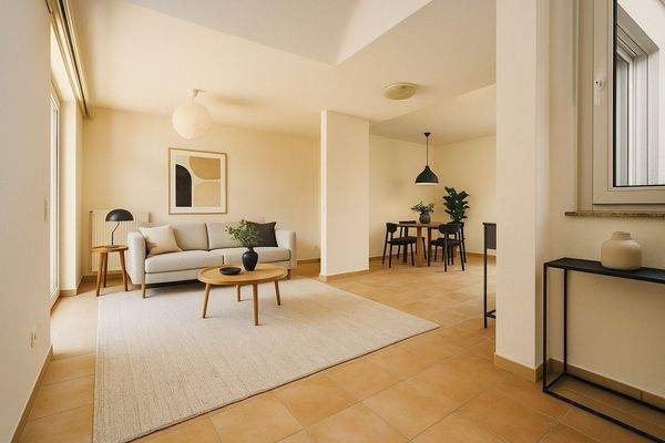 Visualisierung Wohnzimmer in der Einliegerwohnung