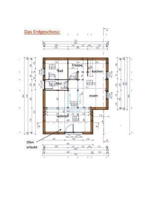 Bemaßter Grundriss Erdgeschoss