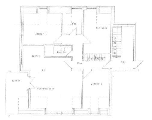 Grundriss untere Wohnungsebene.