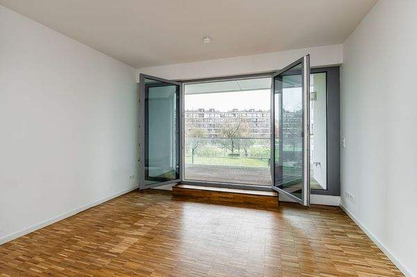 Wohnzimmer mit Blick auf den Park!