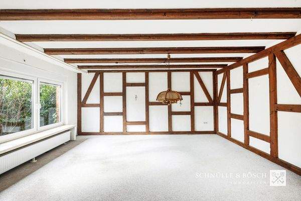 Das Wohnzimmer in Fachwerkoptik