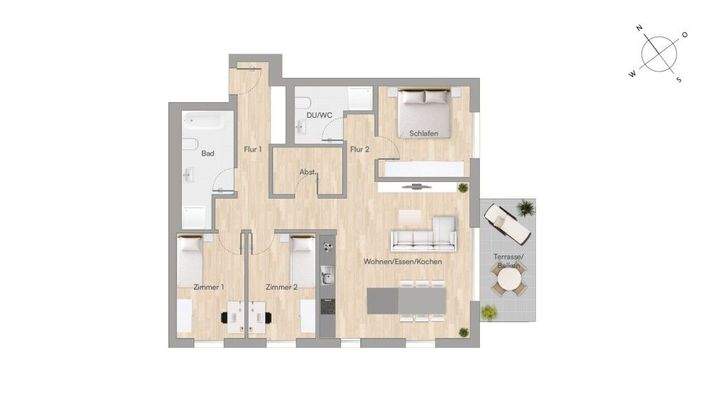 Grundriss 4-Zimmer-ETW