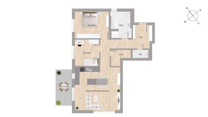 Grundriss 4-Zimmer-ETW