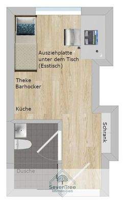 Mustergrundriss mit Möbel