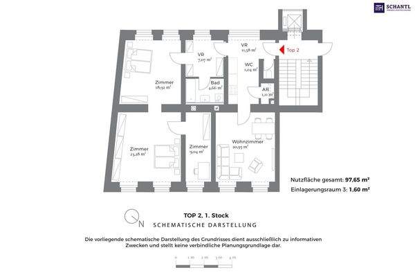 Grundriss Top 2, Schematische Darstellung