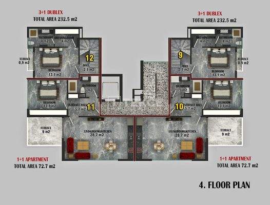 Chic Apartments 400 m from the Coast in Alanya Antalya