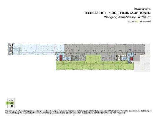 Techbase BT1, 1.OG, Teilungsoptionen