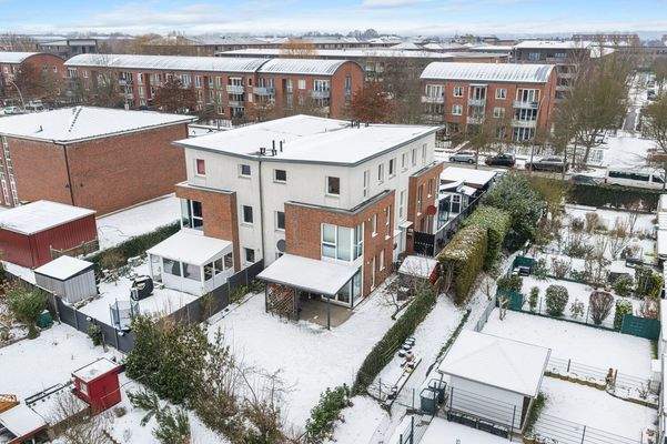 Ansicht Rückseite - re. "Eckreihenhaus" 