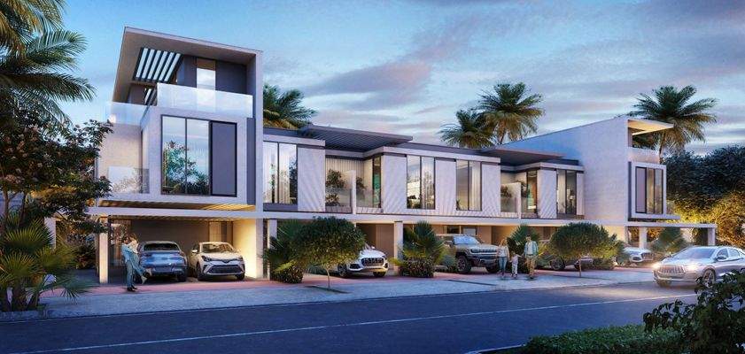 Visualisierung Frontansicht Reihenhaus