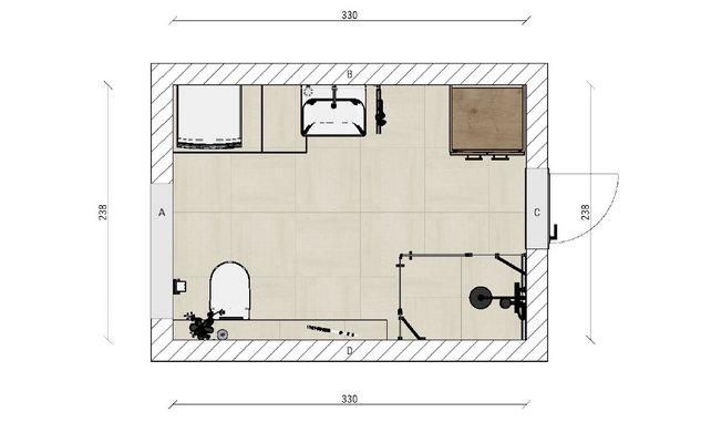 Ansicht Bad Wohnung 4 (DG)