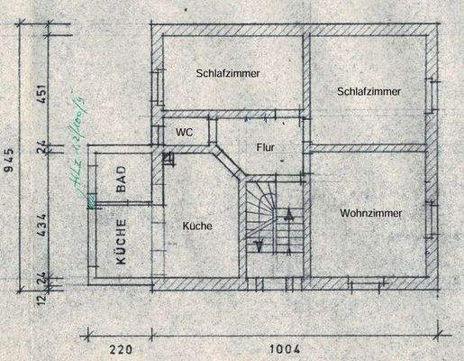 Grundriss von EG, 1. OG, 2. OG