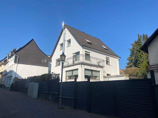 Straßenansicht mit Zaunanlage