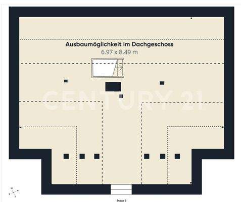 Grundriss Dachgeschoss mit Ausbaumöglichkeit