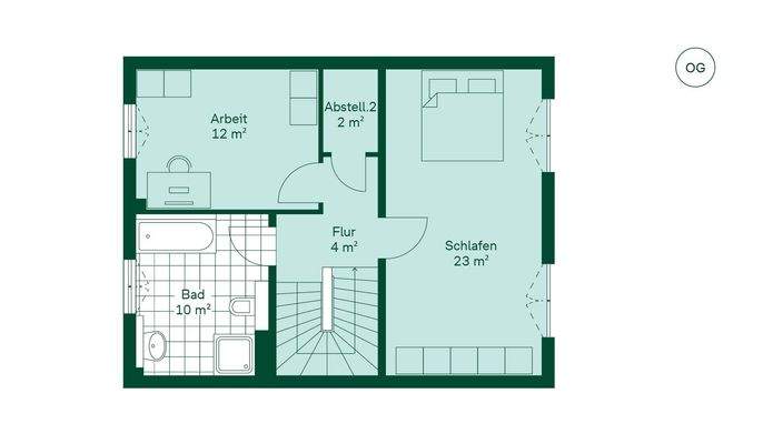 Grundriss des Obergeschosses im Doppelhaus