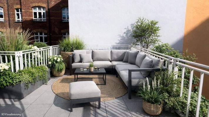 Dachterrasse, KI-visualisiert