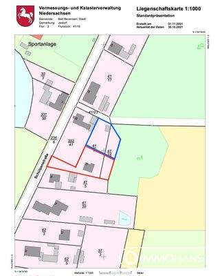 Flurkarte mit möglicher Teilung 
