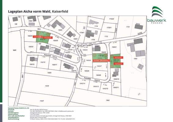 Lageplan Grundstücke 