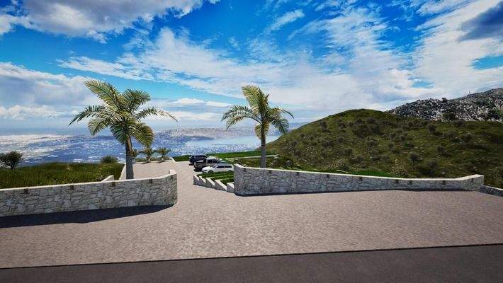 Kreta, Malaxa: Neubau-Projekt! Villa am Hang mit Panoramablick auf die Souda-Bucht zu verkaufen