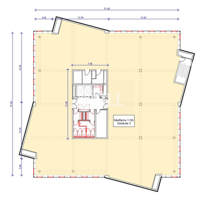 Grundriss 1. Obergeschoss Gebä