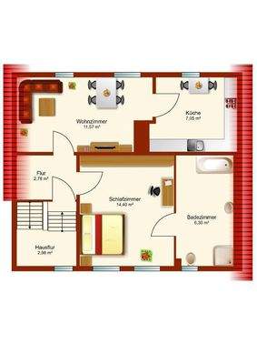 Der Grundriss 2. OG - Whg. 6