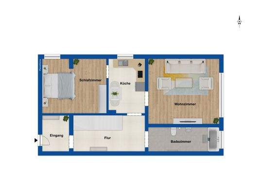 Grundriss EG Wohnung 1. rechts