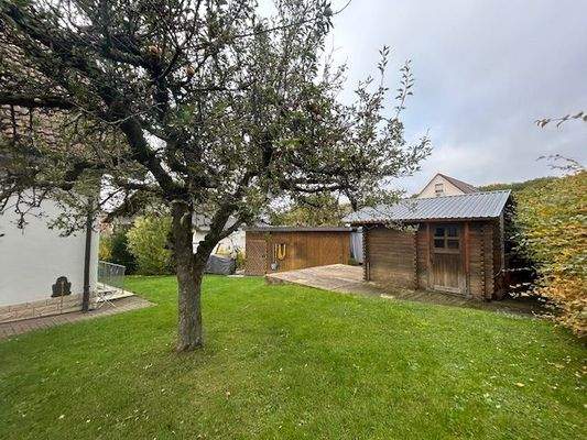 Garten mit Gartenhäuschen