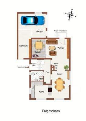 Grundrissplan EG-technisch bearbeitet