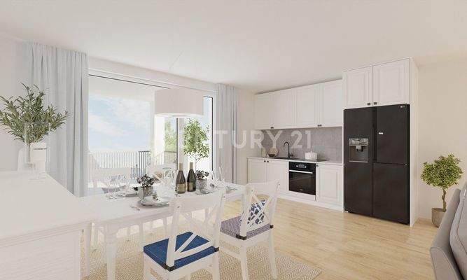 Wohn-, Ess- und Küchenbereich (visualisiert)