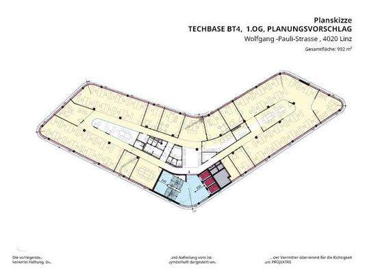 Techbase BT4, 1.OG, Planungsvorschlag