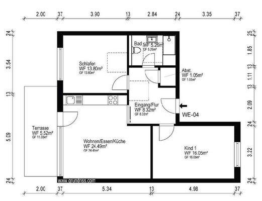 Grundriss Whg 4_88 Neubau