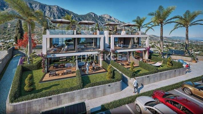 Sea and Mountain View Apartments in Lapta, North Cyprus